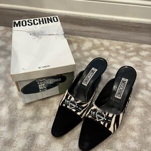 Moschino Black and White Women's Mules